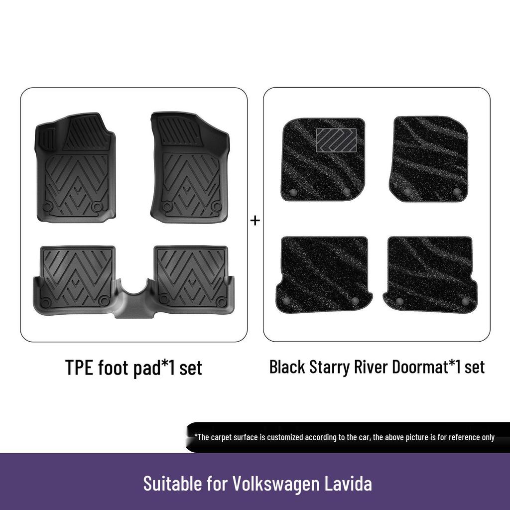 Eco-friendly Anti-slip TPE Car Floor Mats for 08-20 Volkswagen Lavida/Lavida Qiyang - Wear-resistant Design.