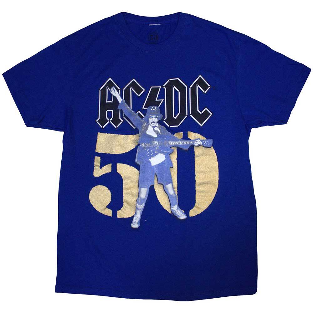 

ACDC Gold Fifty T-Shirt Blue New S
