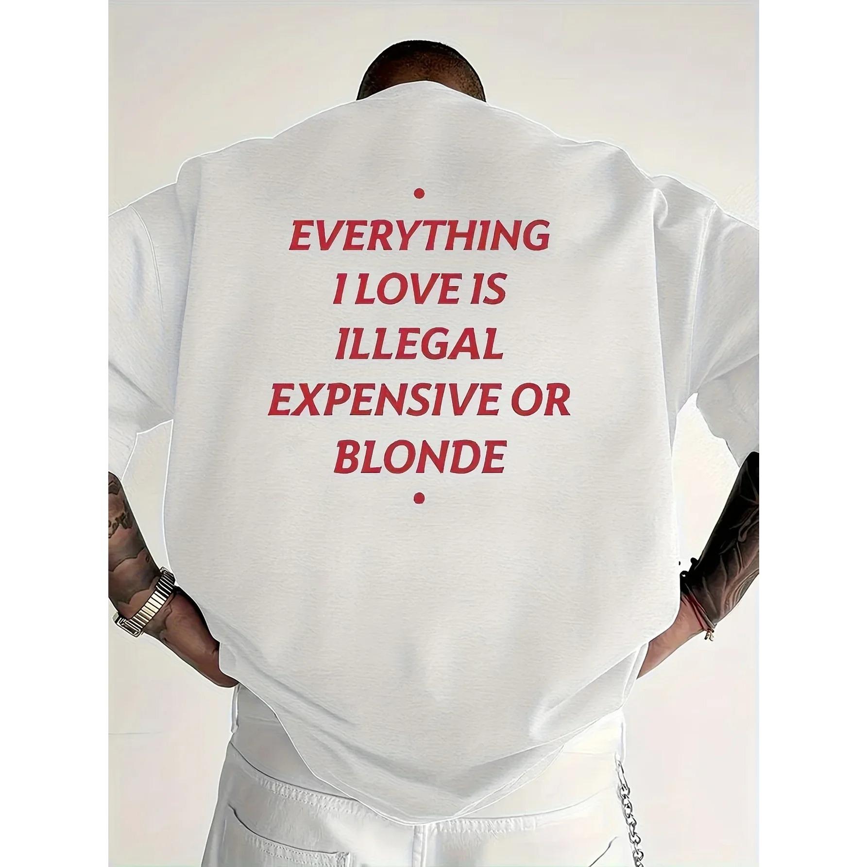 

Летняя мужская дышащая футболка с коротким рукавом AllLove Forbidden Красный лозунг Для активного отдыха Свободный крой Хорошая вентиляция мода S