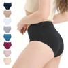 High-waisted Plus Size Belly Flatterer Underwear With Hip Lift Solid Color