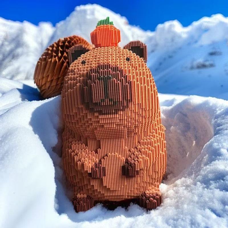 12315 Capybara Building Block Set Animal Model Party Game Office Home Decoration Handmade Creative Splicing Halloween Easter Chr