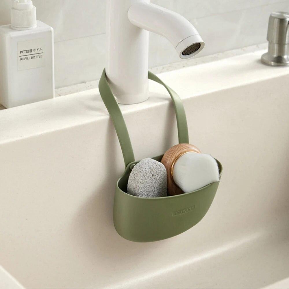 Kitchen Sink Holder Silicone Hanging Drain Basket Adjustable Drain Rack Soap Sponge Holder Faucet Holder Kitchen Accessories New
