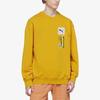 PUMA Men's Pullover Hoodie with Logo Lettering in Yellow