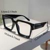 Vintage Square Glasses Women Fashion Oversized Blue Light Blocking Optical Frames Trendy Patchwork Rim Design Eyeglasses