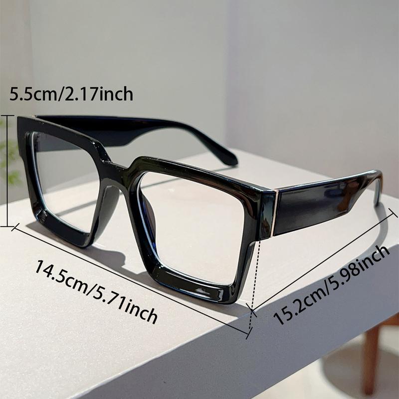 Vintage Square Glasses Women Fashion Oversized Blue Light Blocking Optical Frames Trendy Patchwork Rim Design Eyeglasses