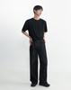 WORK ON BODY OFF Eden Slub Semi-Wide Denim Pants [Black]