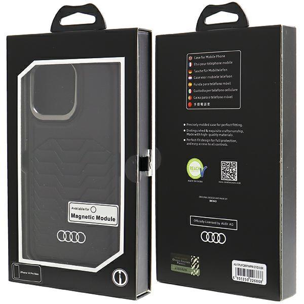 Audi Synthetic Leather Magsafe Iphone 14 Pro Max 6.7 Black Hardcase Au-Tpupcmip14Pm-Gt/D3-Bk