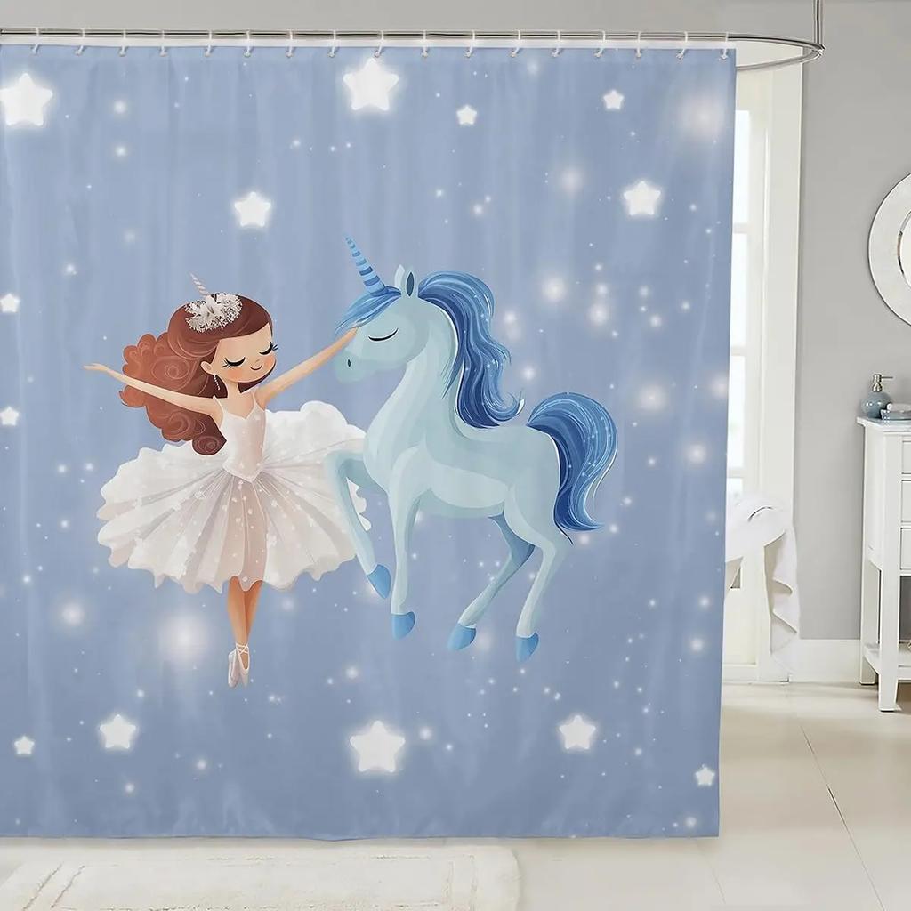 Dachshund Shower Curtain Kids Cute Pet Dog Bathroom Shower Liner for Teens Puppy Bath Curtain Waterproof Waterproof Polyester
