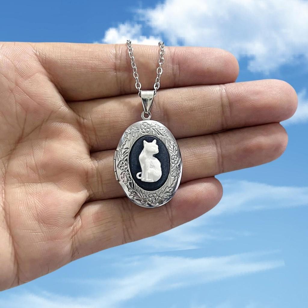 Collana Ciondolo Gatto Per Donna Con Charm Animale in Lega in Stile Vintage Per Regalo