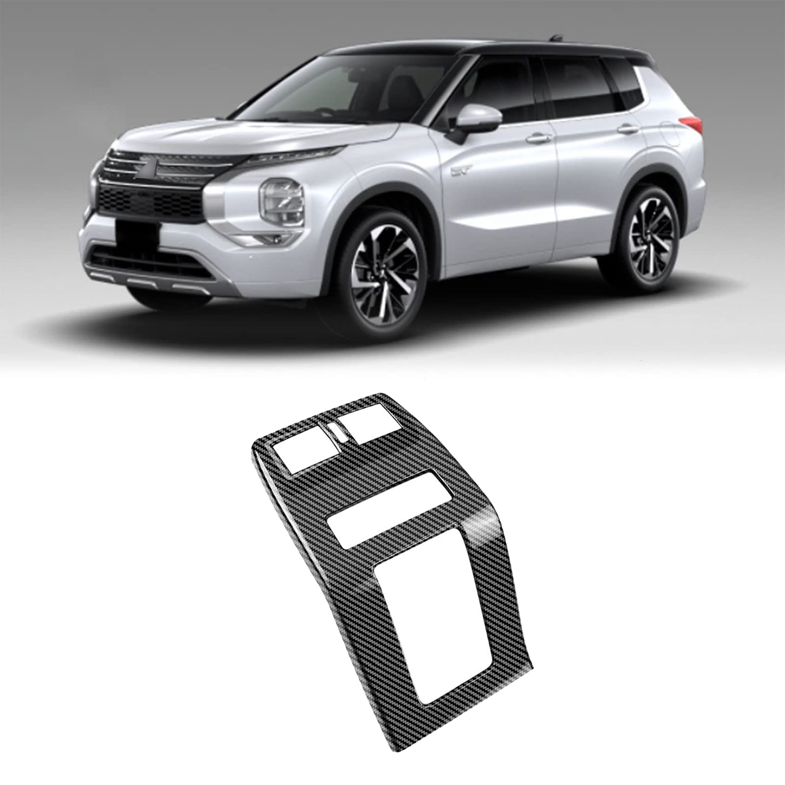 

COBATANG Накладка на дефлектор кондиционера заднего сиденья и накладка на панель подлокотника для Mitsubishi New Outlander PHEV, детали интерьера с видом под полный углепластик и