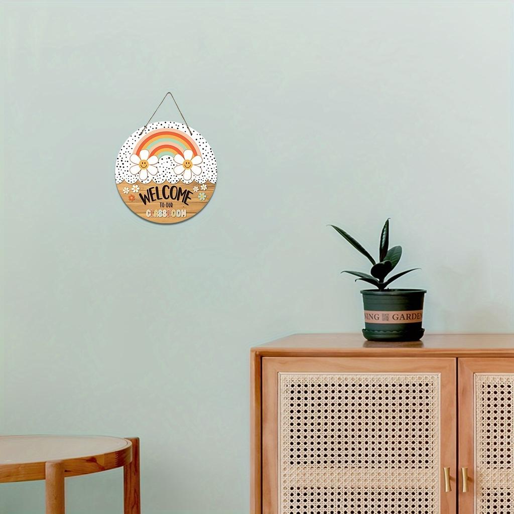 Willkommen in unserem Klassenzimmer" Holzschild - Klassischer Stil, Wanddeko für die Schulanfangszeit