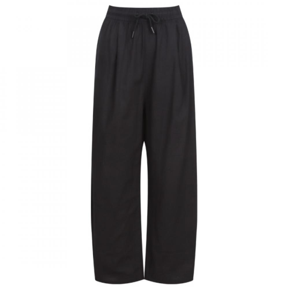 Shop   Women S waiStband Summer Linen Cooling Wide pantS Black Pic Wpt 21325