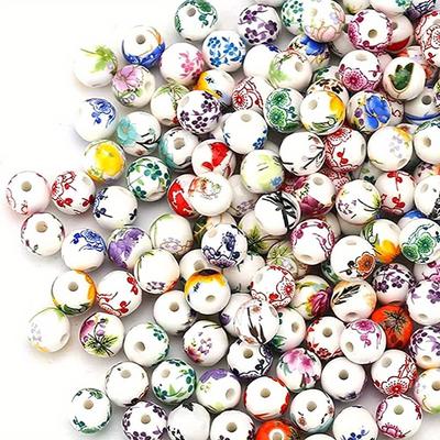 30/50 ks Keramický materiál Štýl maľby tušom Dekoračná korálka Kvetinová keramická korálka Remeselná korálka Korálka na náramok DIY Náramok Náhrdelník Prívesok Retiazka na nohu