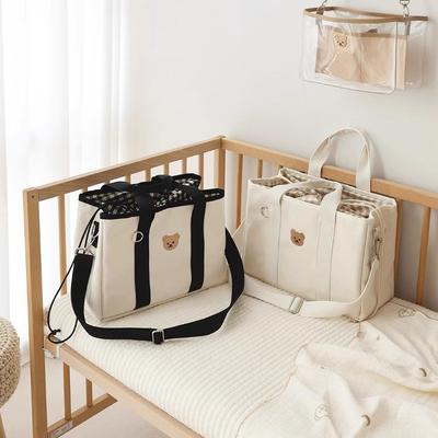 Hot Sale Korean Ins Mommy Bag Large Capacity Bear Handheld Bag New Lightweight Storage Mommy Baby Bag