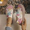 Mandala Floral Print Women Slip On Sneakers 4cm Thick Platform Sole Breathable Knit Non Slip Casual Walking Lazy Shoes