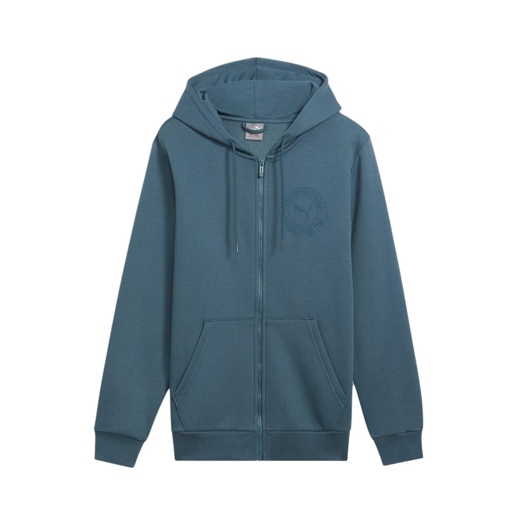 Puma Tonal Sportswear Hoodie With Brand Logo Print And Zip Men Tops Deep-Space-Gray 684732-25