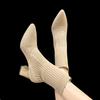 Fashion Women Ankle Boots Pointed Elastic Socks Boots Fashion High Heels 2025 Autumn/Winter Fashion Booties Lady Shoes New Thick Heeled