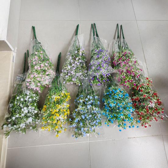 Artificial Gypsophila Flowers Maintenance-Free Faux Flowers Realistic Fake Flowers with Flexible Stems for Home Wedding Party Decor Flower Arrangement