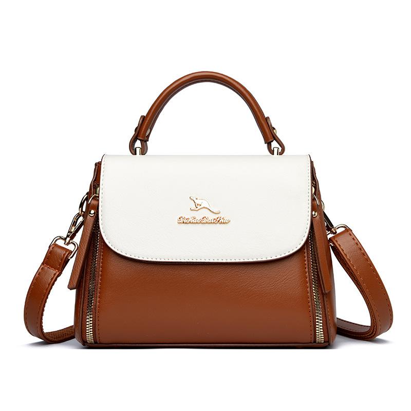 New Style Mother Bag Trendy Single Room Crossbody Bag Atmospheric Splicing Middle aged Women's Bag Practical Mother-in-law Handbag