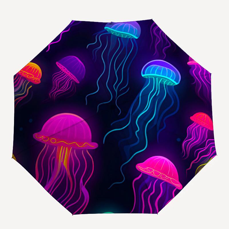 

1pc Jellyfish Pattern Automatic Open, Sturdy Iron Frame, Compact Folding Design, All-Season Portable Umbrella for Women & Men yy250801083