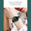 CURREN Women's Watches New TOP Brand Luxury Quartz Wristwatch with Leather Shiny Rhinestones Dial Green Clock Female
