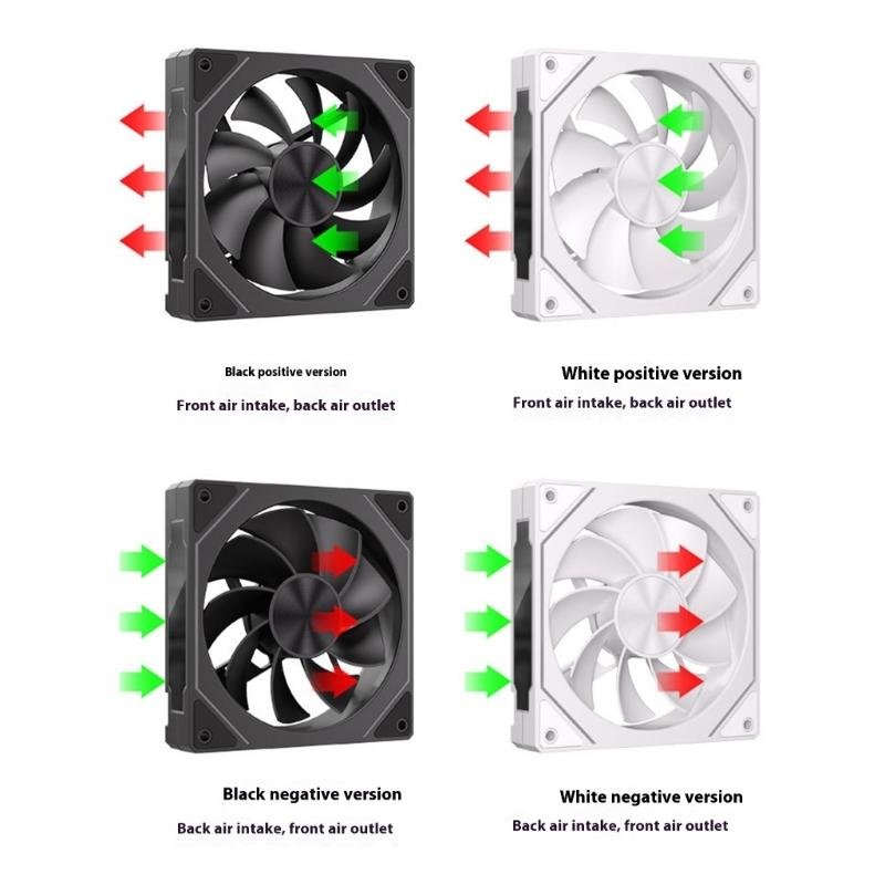 Computer Cooling Fan 120mm CPU Fan 800-1600RPM Double Color Option ARGB Reverse/Forward Case Fan