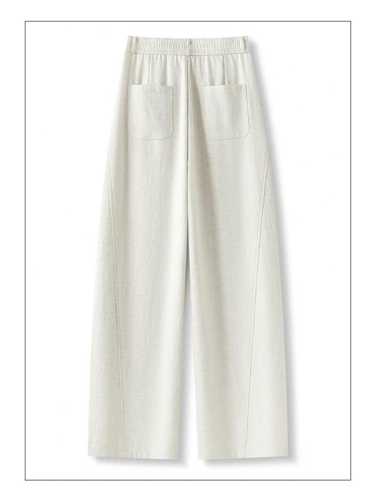 Old Money Style Linen Wide-Leg Pants: Women's Casual Elastic Waist Straight-Leg (Spring 2026)