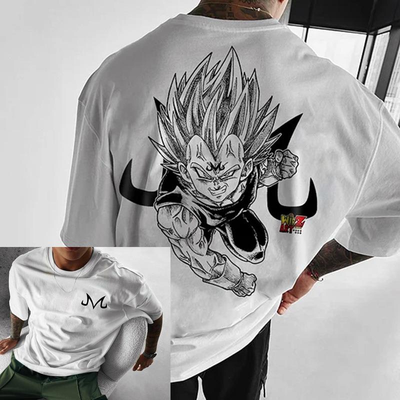 Heavy Cotton Personalized Printing Cartoon Vegeta Dragon Ball Super Animation T-shirt Men's and Women's T-shirts Top