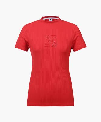 DESCENTE GOLF Women'S Ribbed High-Neck Short-Sleeve T-Shirt (Dp22Wfts61)
