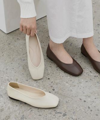 Sappun Manerine Square Flat Shoes (1Cm)