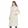 Womens Long Puffer Vest Over-Knee Warm Hooded Sleeveless Coat With Drawstring Waist