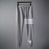 Trend Brand Four-Stripe Terry Cotton Sweatpants: European & American Casual Skinny Fit