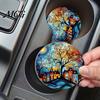 Easy Clean Car Coasters 2PCS Coasters, Oil Painting Print, Decorative Non-Slip Thermal Pads, Stain-Resistant Modern Accessory Gift to Cup Holders, for