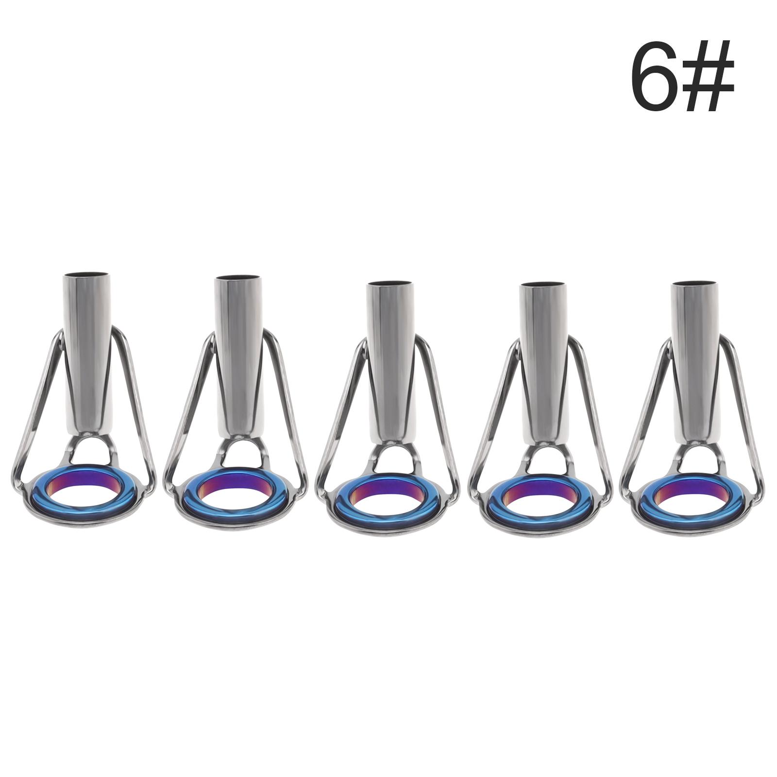 

5 шт./лот, кольцо-направляющие для кончиков рыбы из нержавеющей стали, 2/4/6/8 # комплект для ремонта петель для удочки 6#