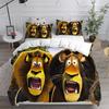 Cartoon Duvet Cover Pillowcase Penguins Madagascar Bedding Set Adult Boy Girl Bedroom Decoration Children Single Double size