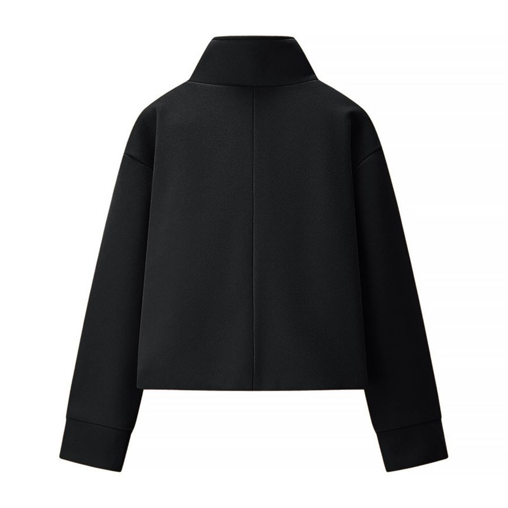 Women's Faux Suede Button Jacket Oversized Gathered Hem Short Length Coat Casual Vintage Outerwear With Pockets