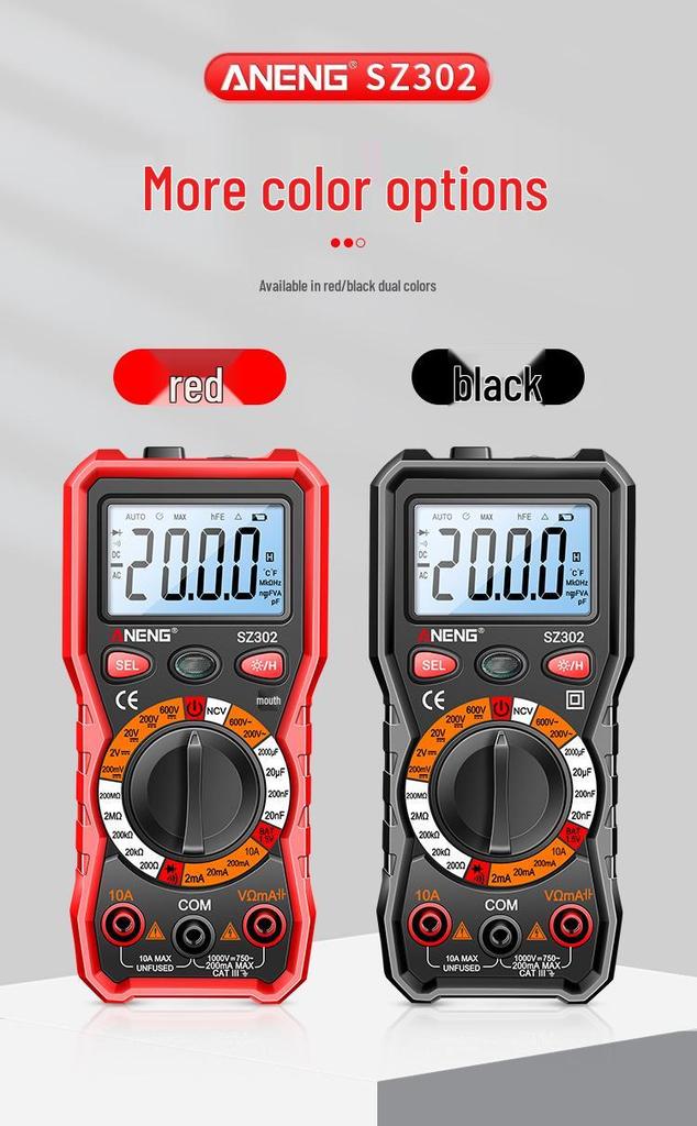 ANENG High Precision Multi-function Digital Multimeter for Electricians SZ302