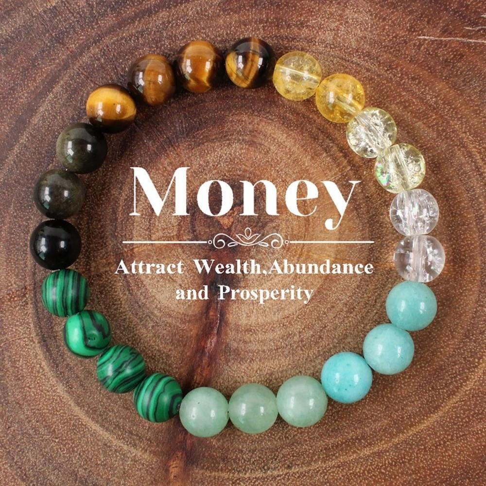 Vintage Stone Beads Bracelet Bohemian Wrist Chain Bracelet for Women Elastic Bangles Attract Wealth Bracelets Ladies Jewelry