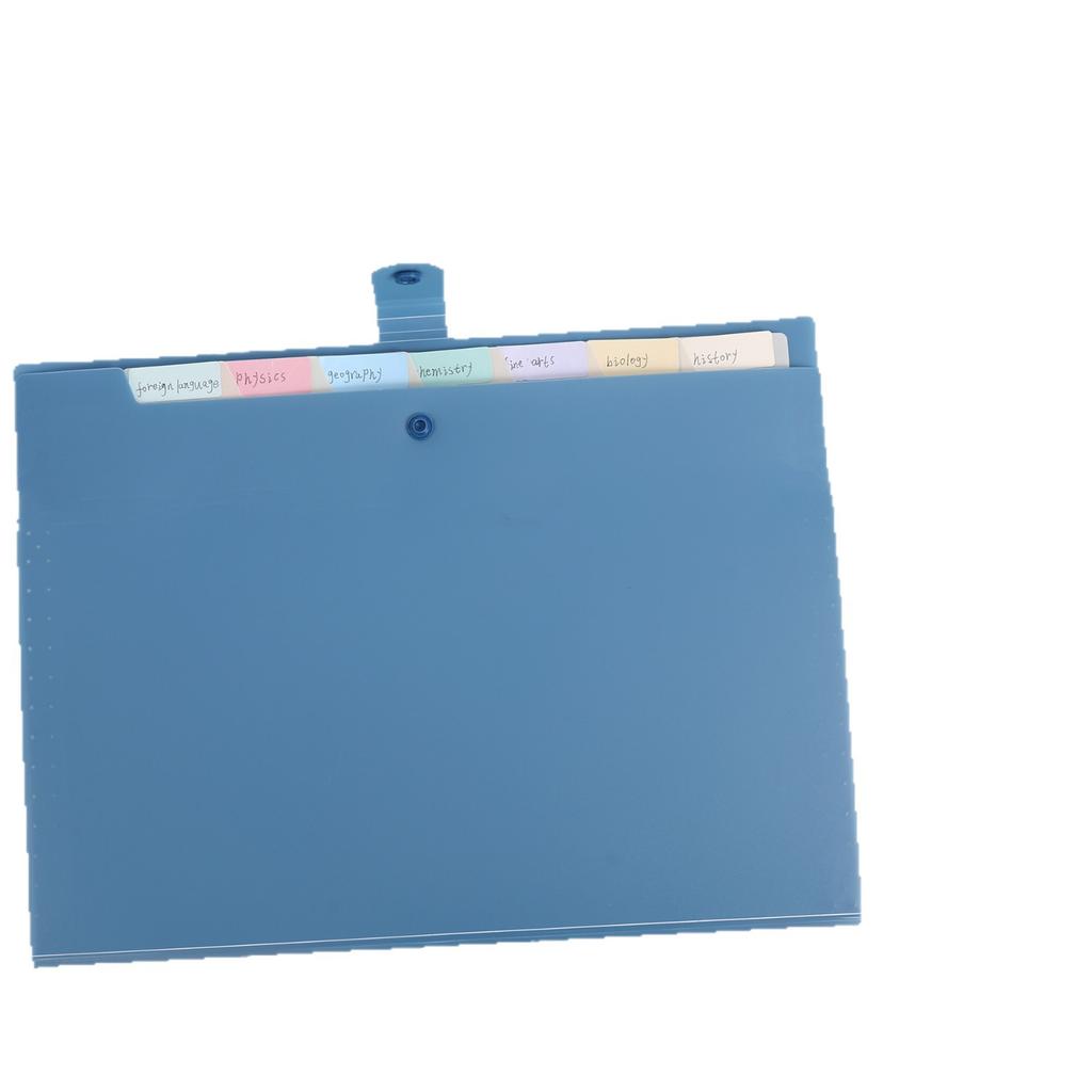 A4 Macaron-Colored PP Accordion Folder Solid-Color Cross-Border 12-Compartment Classified Document Holder Student Exam Paper