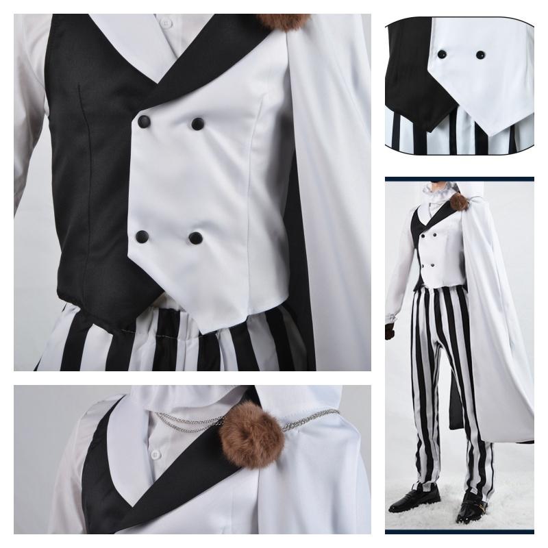 Bungo Stray Dogs Nikolai Gogol Cosplay Costume Hat Wig Season 4 Cloak White Black Uniform Wig Anime Hunter Dogs Halloween Costum