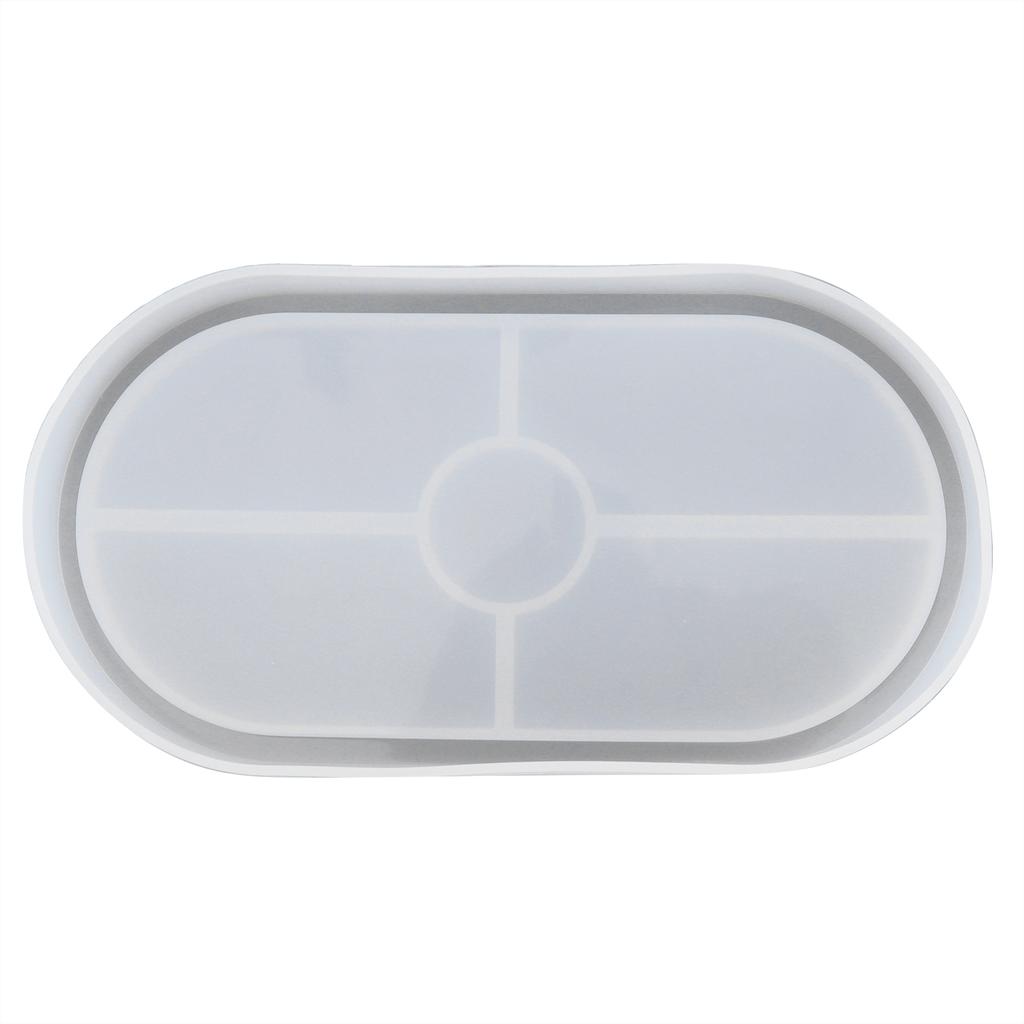 DIY Silicone Mold Oval Crystal Epoxy Resin Tea Coaster Mold for Home Kitchen Bakery