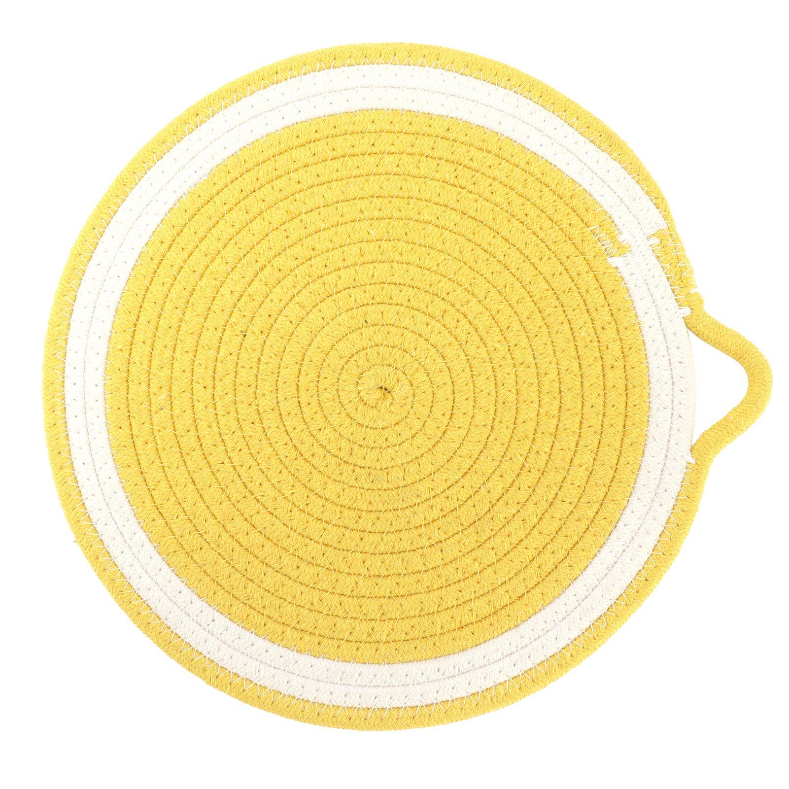 

Cotton Rope Coaster Fruit Shape Nordic Style Dining Table Insulation Mat Picnic Placemat Cotton Kitc Yellow Large 30cm