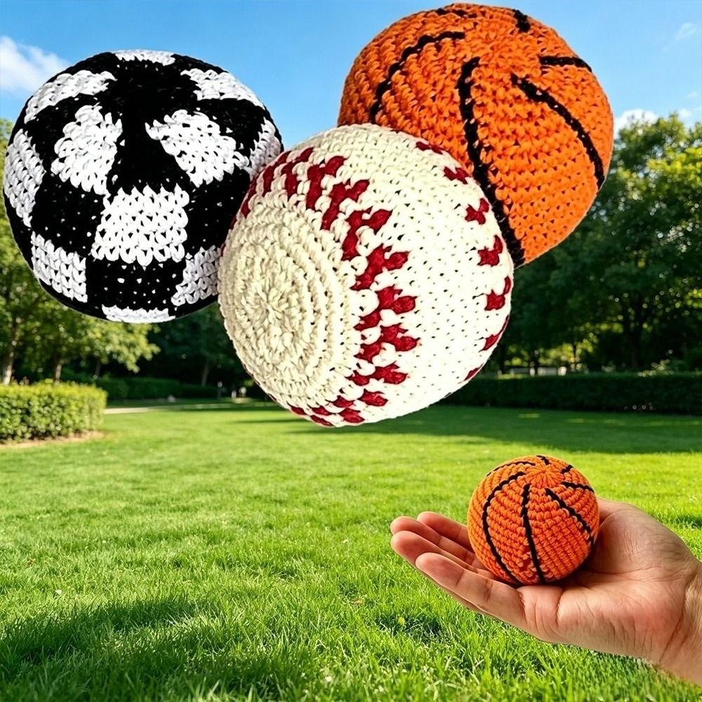 Lightweight Crochet Sports Ball Cotton Soft Ball Toy New Plush Sports Ball Beach Game