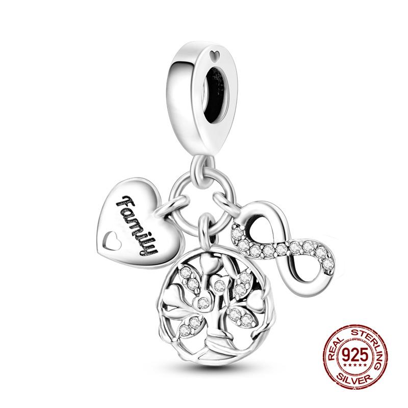 Original Charms Copper Good Life Heart Pendant Charm Beads Fits 3Mm Original Bracelets For Women Diy Fine Jewelry Gifts New