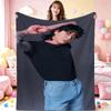 Edgy Fashion Style Black Theme Blanket Suitable For All Seasons For Outdoor Travel Home Decor Valentine'S Day Gift