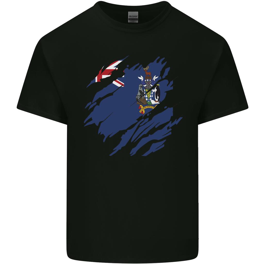 Torn Flag South Georgia and Sandwich Islands Unisexs Light Cotton TShirt