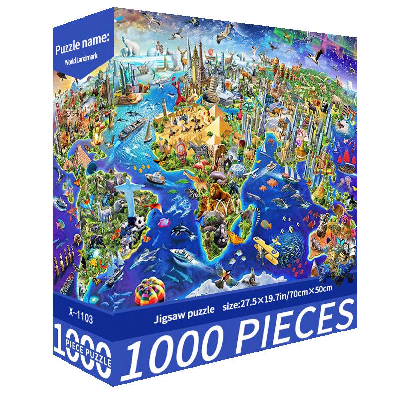 1000-Piece Cute Challenging Educational Jigsaw Puzzle for Adults - Stress Relief Birthday Gift for Her
