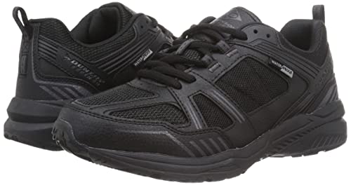 Dunlop Refined Men's Waterproof Wide 4E Walking, Jogging, and Running Sneakers, DM286, Black, Size 25.5cm