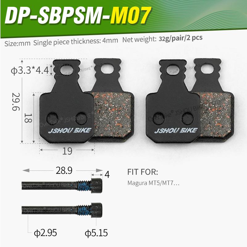 JSHOUBIKE 1/2/4/6/8/10 SET Semi-metal/all-metal/sintered Hydraulic brake pads Kevlar For Magura M5 M7 MT5 MT7 SH901 bike parts