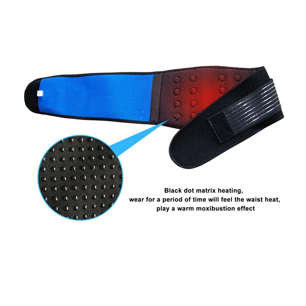 Tourmaline Therapy Waist Belt Self Heating Alleviate Muscle Pain Adjustable Comfortable Breathable Lower Back Brace for Cold Weather Elderly